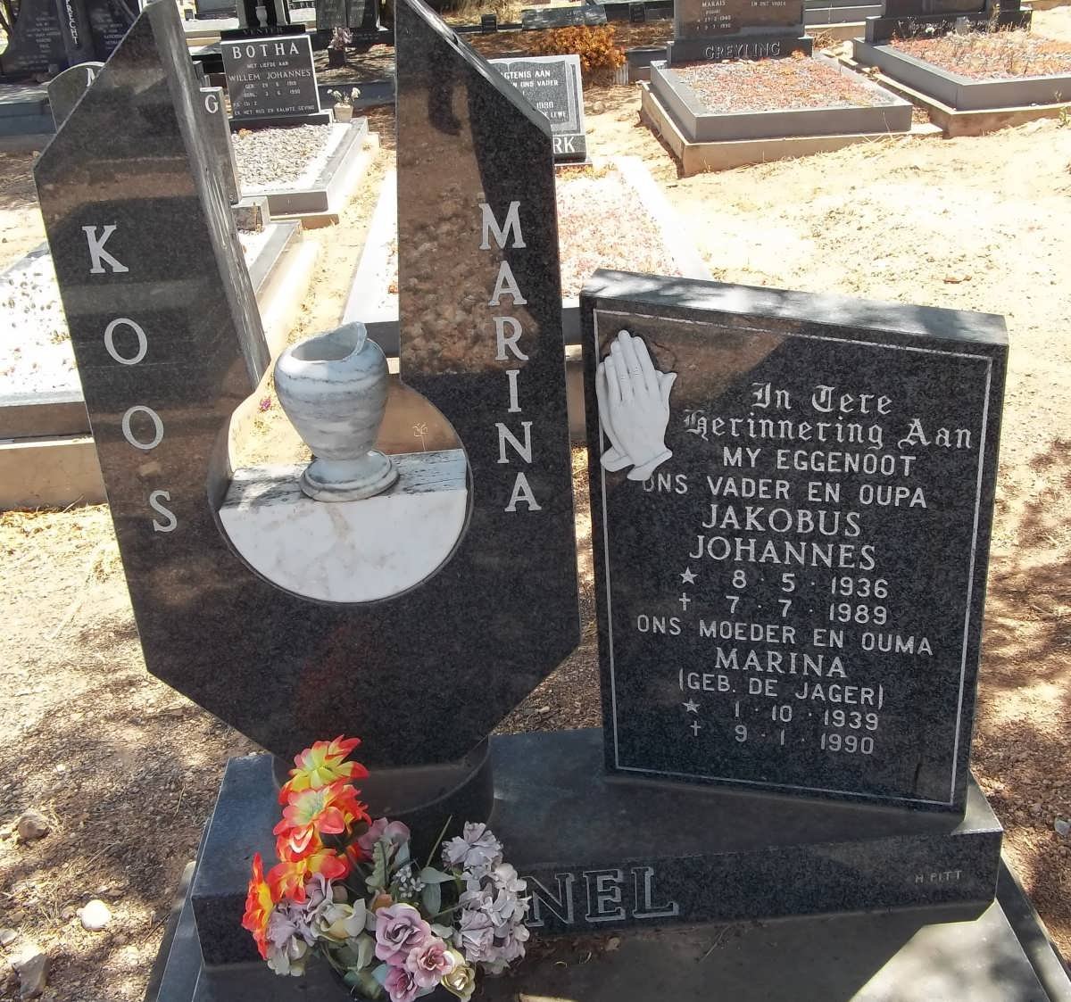 NEL Jakobus Johannes 1936-1989 &amp; Marina DE JAGER 1939-1990