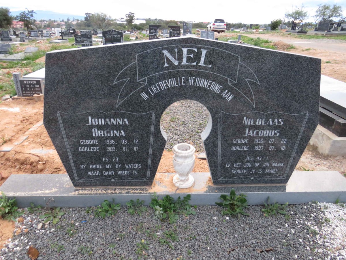 NEL Nicolaas Jacobus 1935-1997 & Johanna Orgina 1936-2022