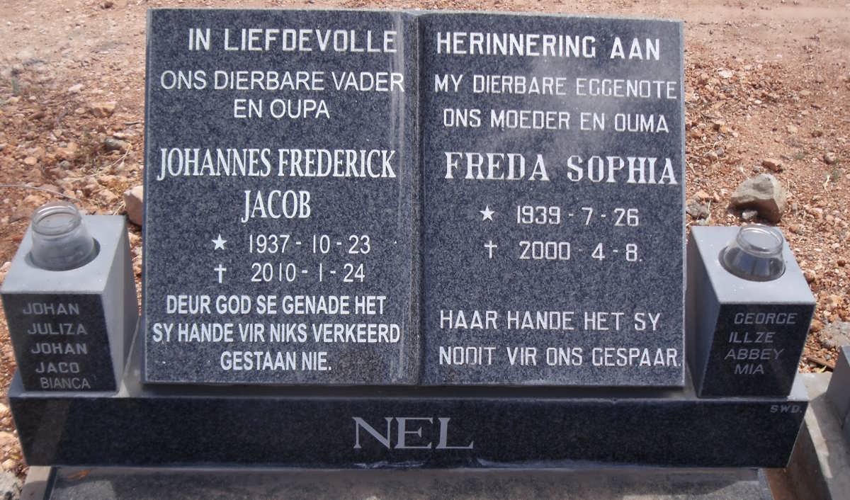 NEL Johannes Frederick Jacob 1937-2010 &amp; Freda Sophia 1939-2000