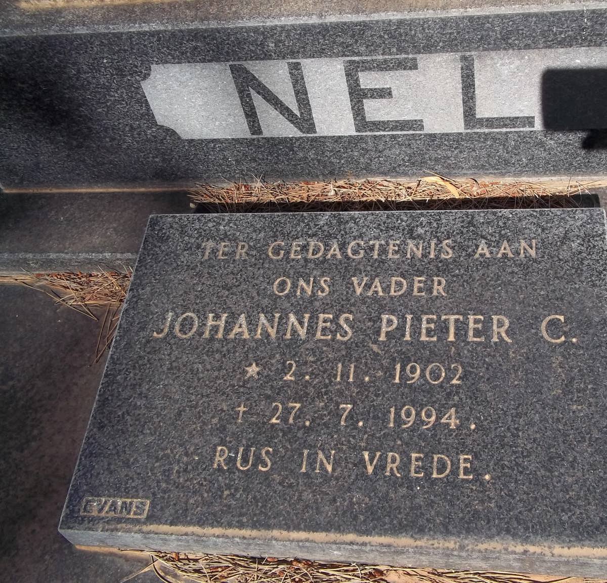 NEL Johannes Pieter C. 1902-1994