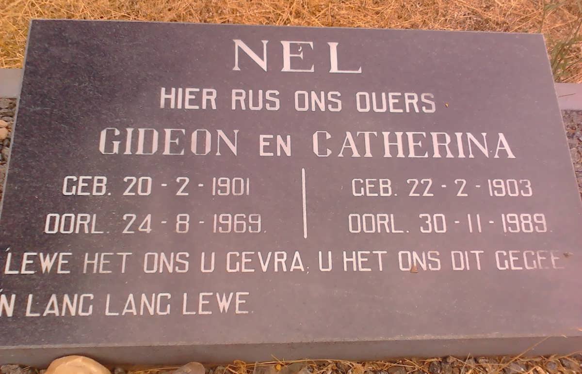 NEL Gideon 1901-1969 &amp; Catherina 1903-1989