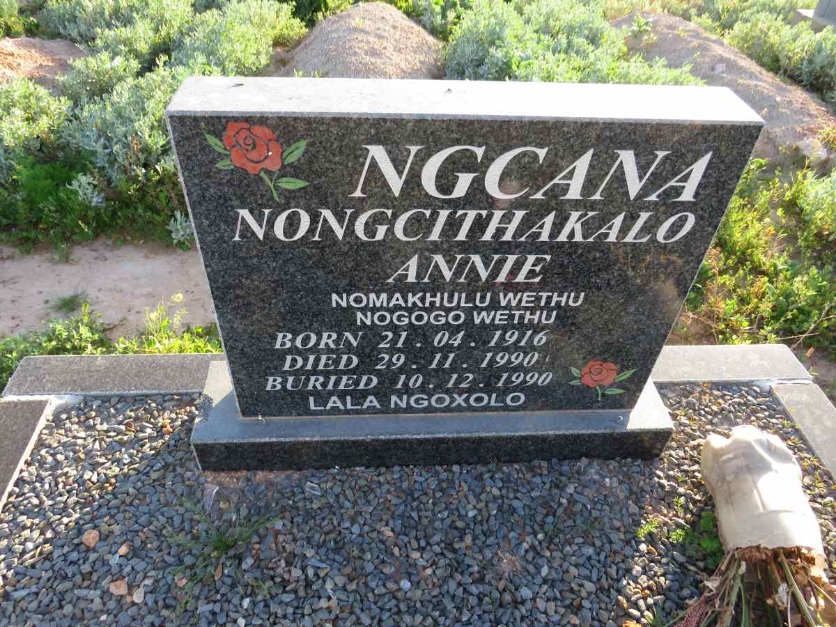 NGCANA Nongcithakalo Annie 1916-1990