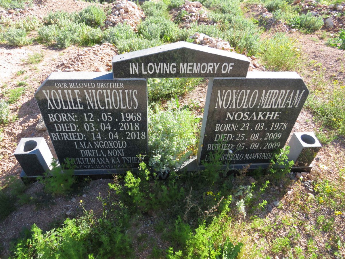 NICHOLUS Xolile 1968-2018 :: NOSAKHE Noxolo Mirriam 1978-2009