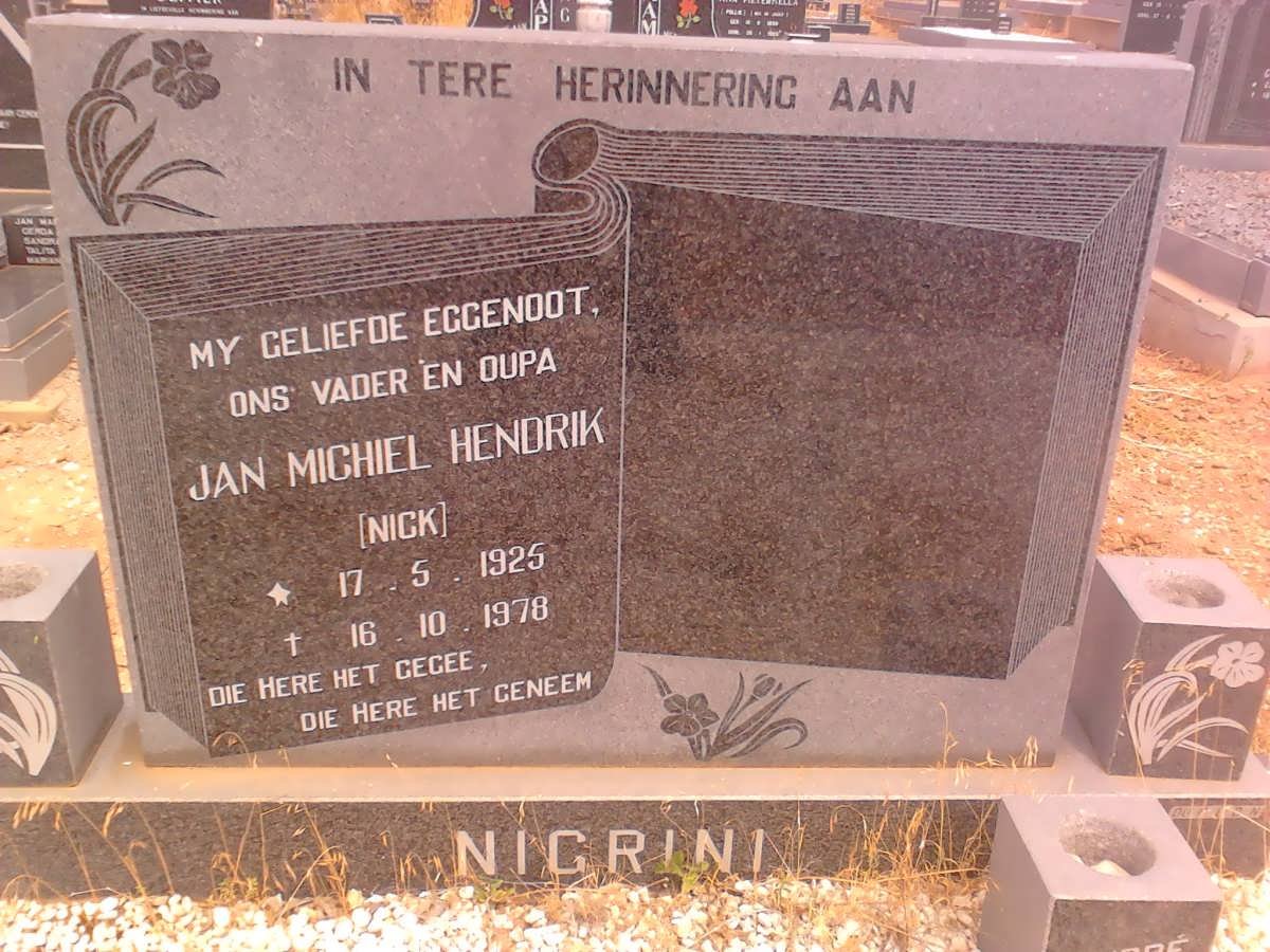 NIGRINI Jan Michiel Hendrik 1925-1978
