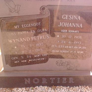 NORTIER Wynand Petrus 1895-1973 &amp; Gesina Johanna SCHAAP 1908-1993