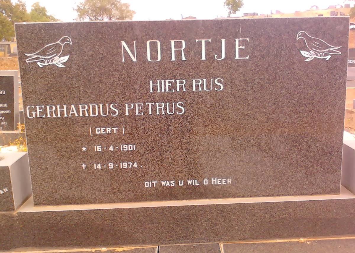 NORTJE Gerhardus Petrus 1901-1974