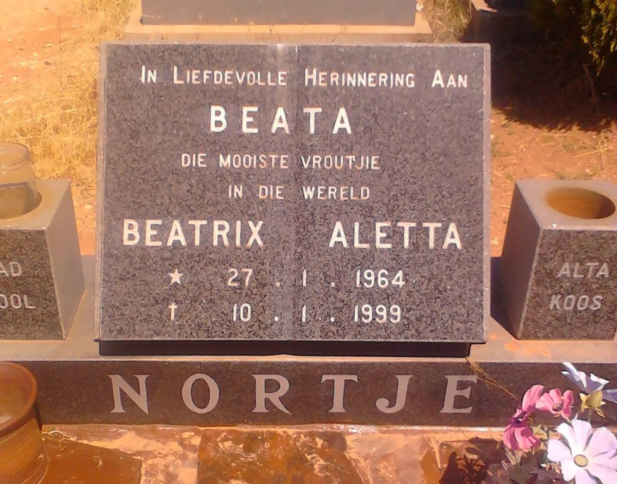 NORTJE Beatrix Aletta 1964-1999