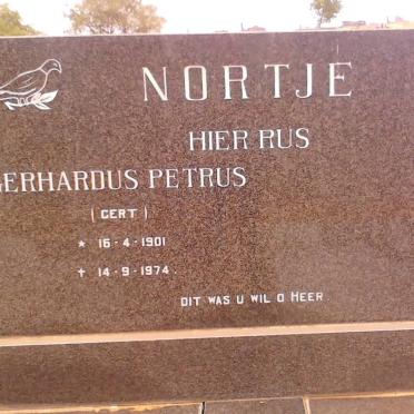 NORTJE Gerhardus Petrus 1901-1974