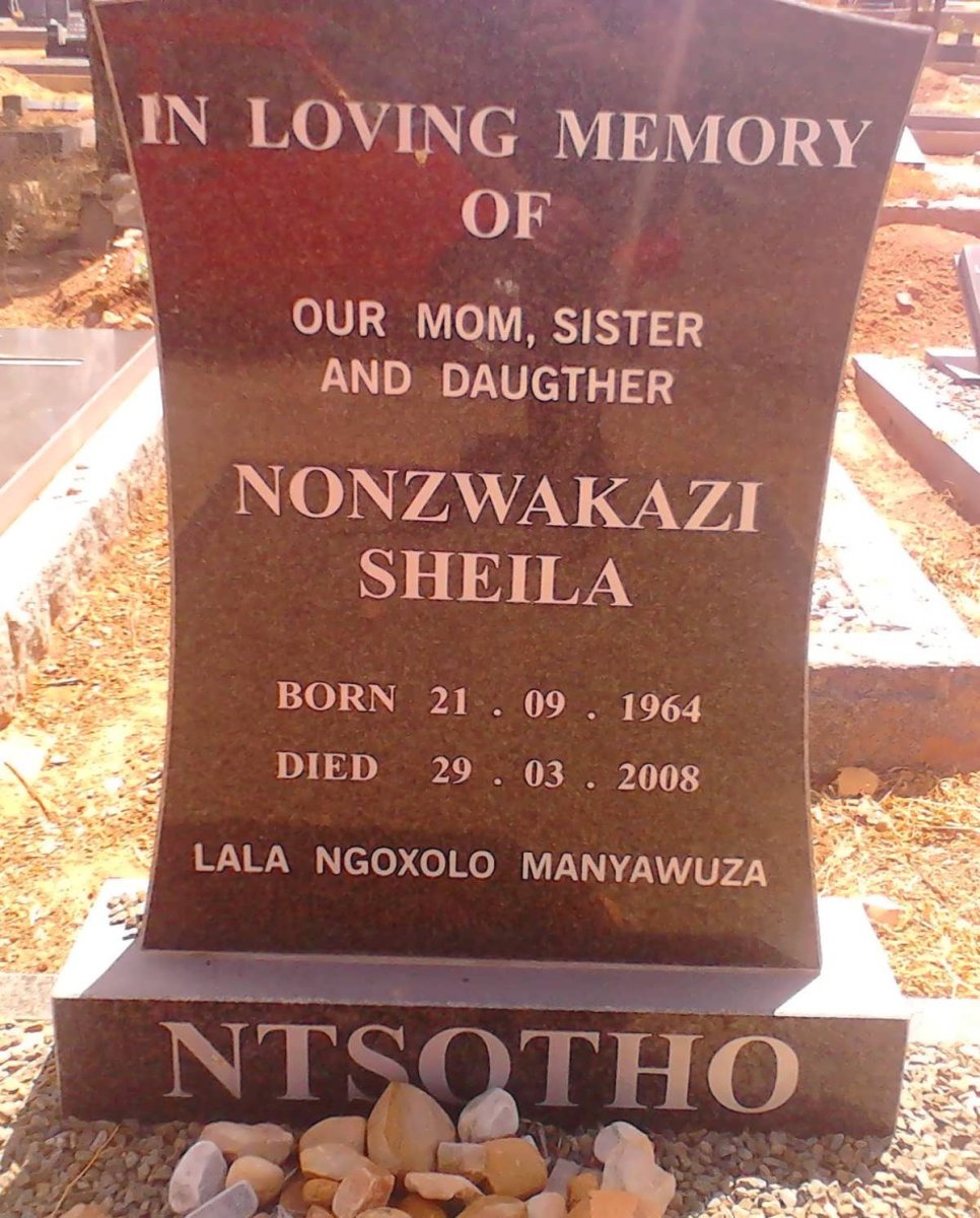 NTSOTHO Nonzwakazi Sheila 1964-2008