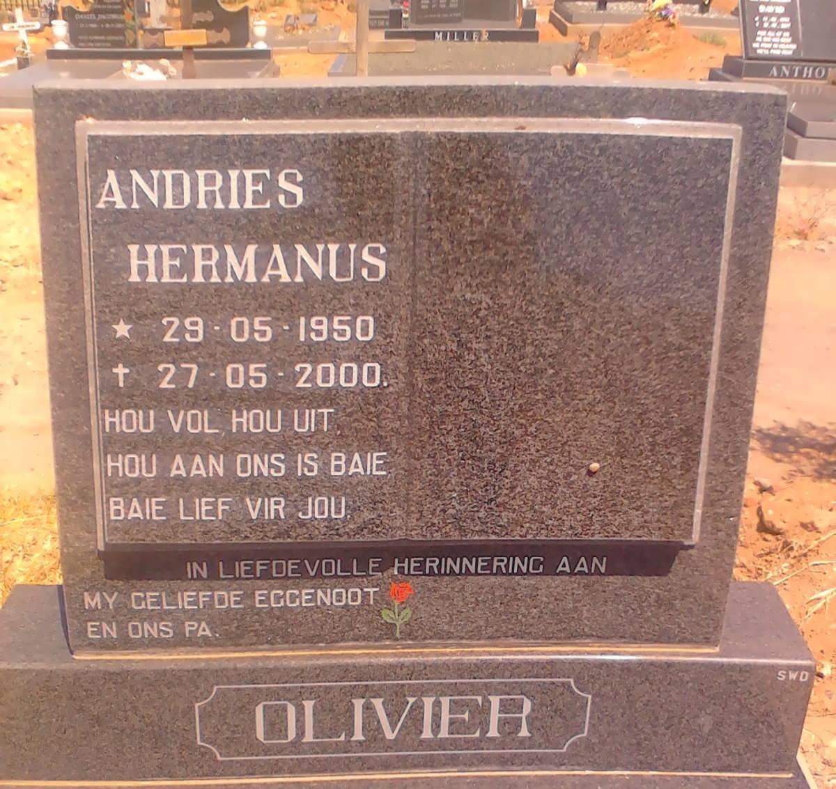 OLIVIER Andries Hermanus 1950-2000