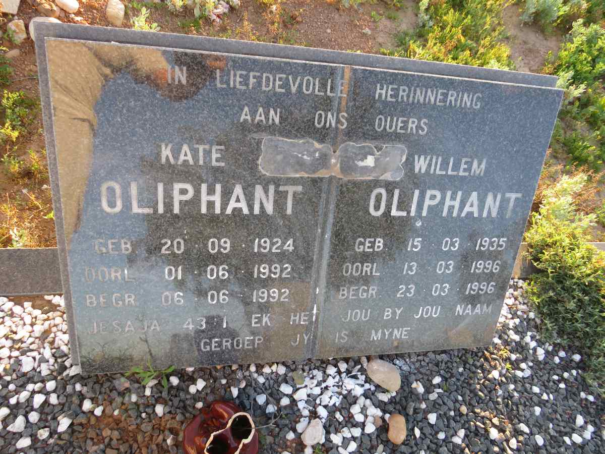 OLIPHANT Willem 1935-1996 & Kate 1924-1992