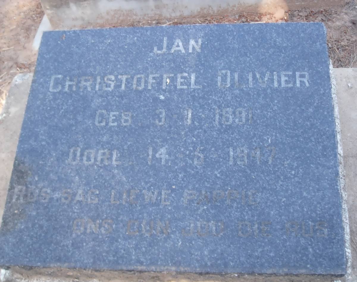 OLIVIER Jan Christoffel 1891-1947
