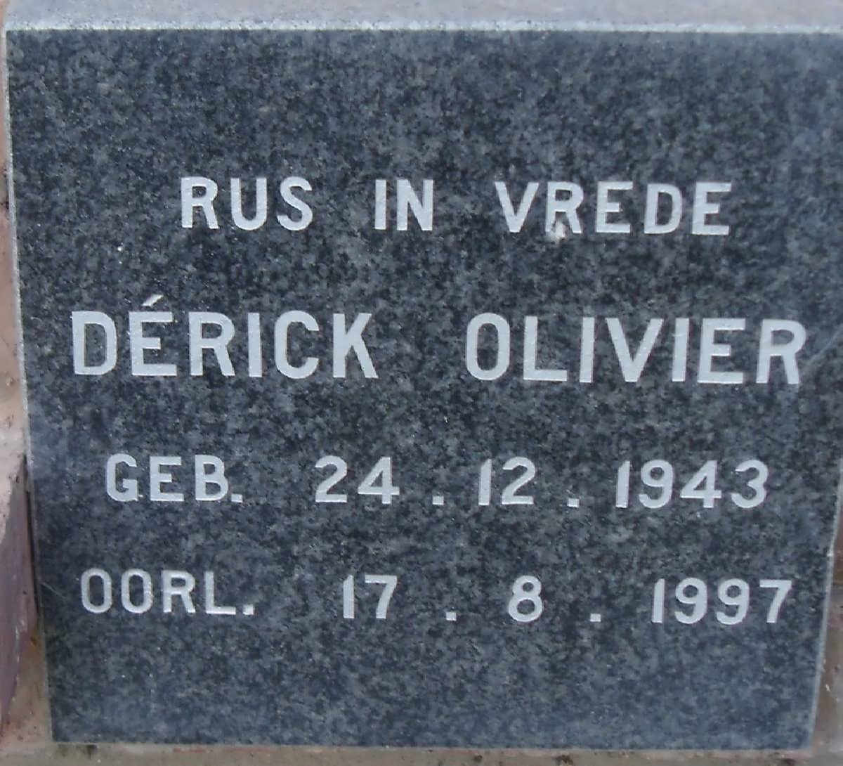 OLIVIER Dérick 1943-1997