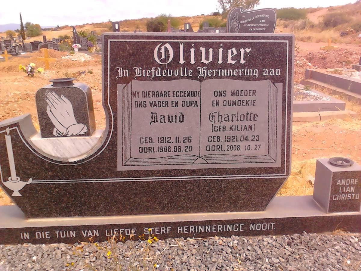 OLIVIER David 1912-1986 &amp; Charlotte KILIAN 1921-2008