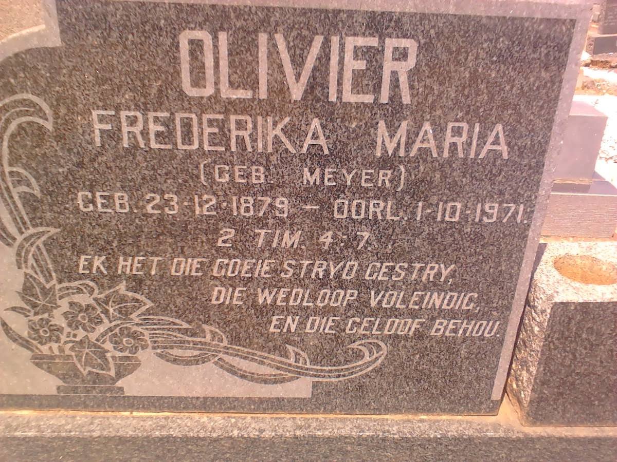 OLIVIER Frederika Maria nee MEYER 1879-1971