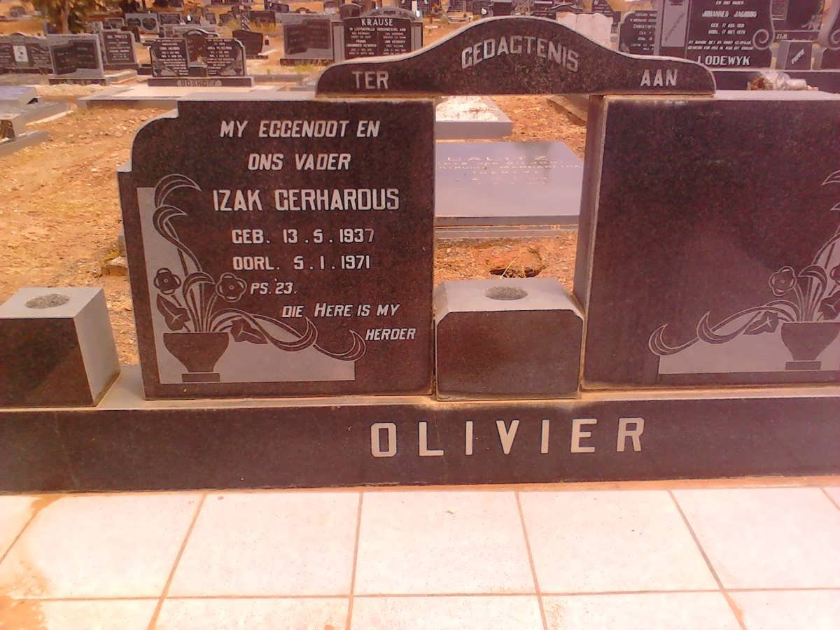 OLIVIER Izak Gerhardus 1937-1971