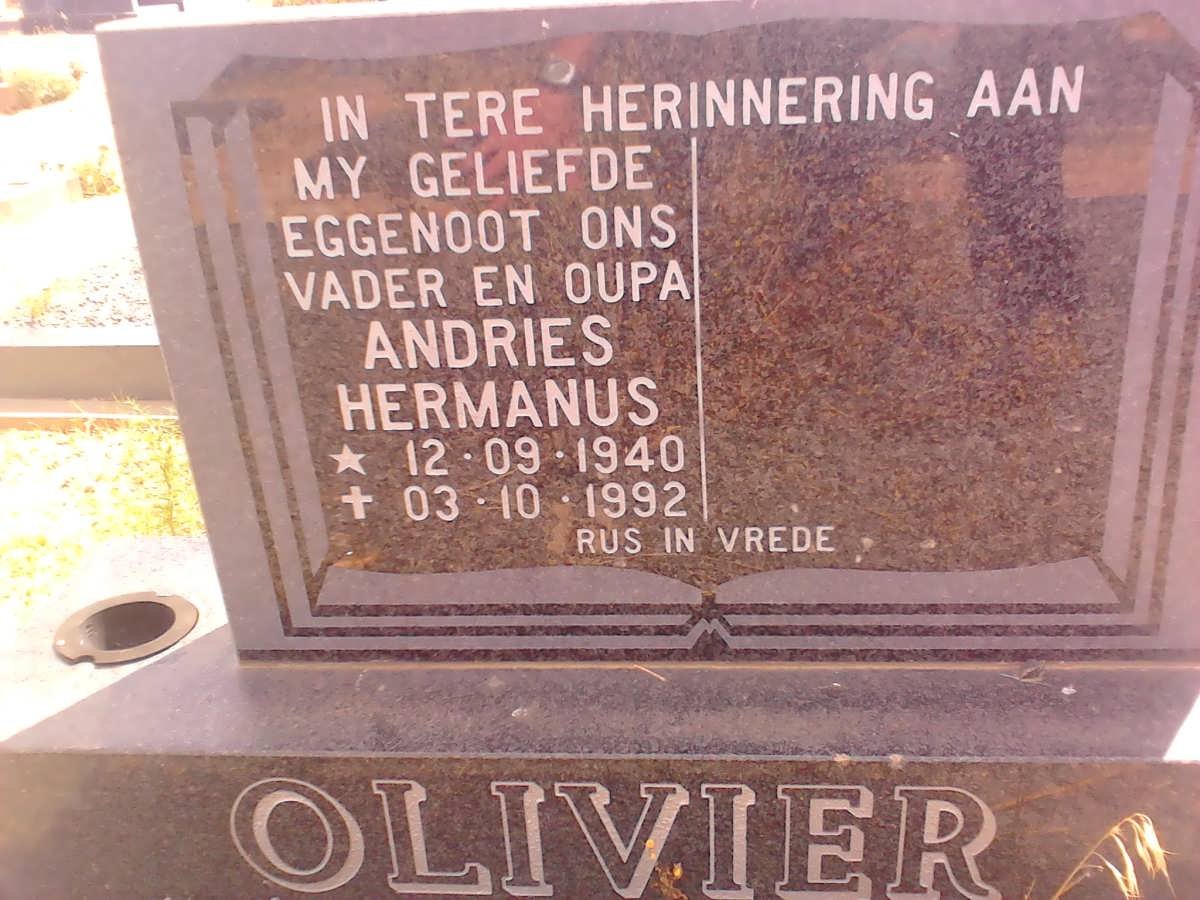 OLIVIER Andries Hermanus 1940-1992