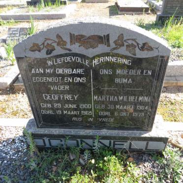 O'CONNELL Geoffrey 1900-1965 & Martha Wilhelmina 1904-1979