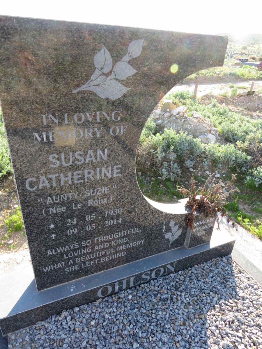 OHLSON Susan Catherine nee LE ROUX 1930-2014