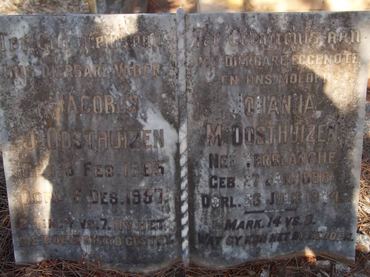 OOSTHUIZEN Jacobus J. 1885-1957 &amp; Johanna M. TERBLANCHE 1888-1944