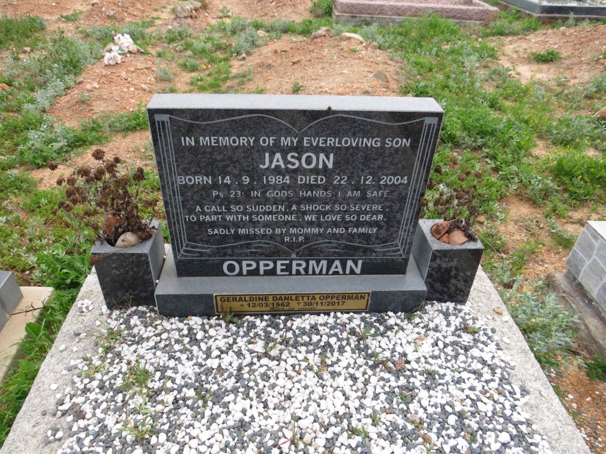 OPPERMAN Geraldine Danletta 1962-2017 :: OPPERMAN Jason 1984-2004 