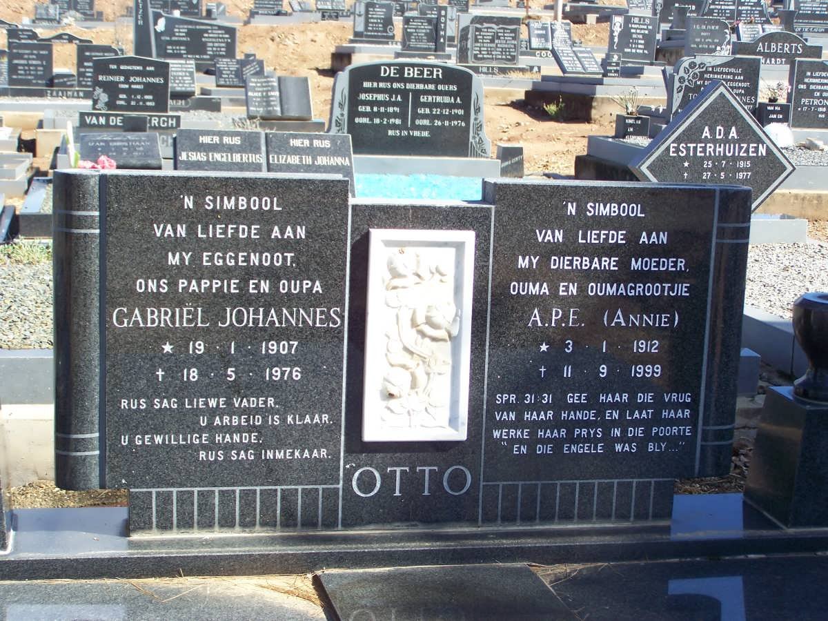 OTTO Gabriël Johannes 1907-1976 &amp; A.P.E. 1912-1999