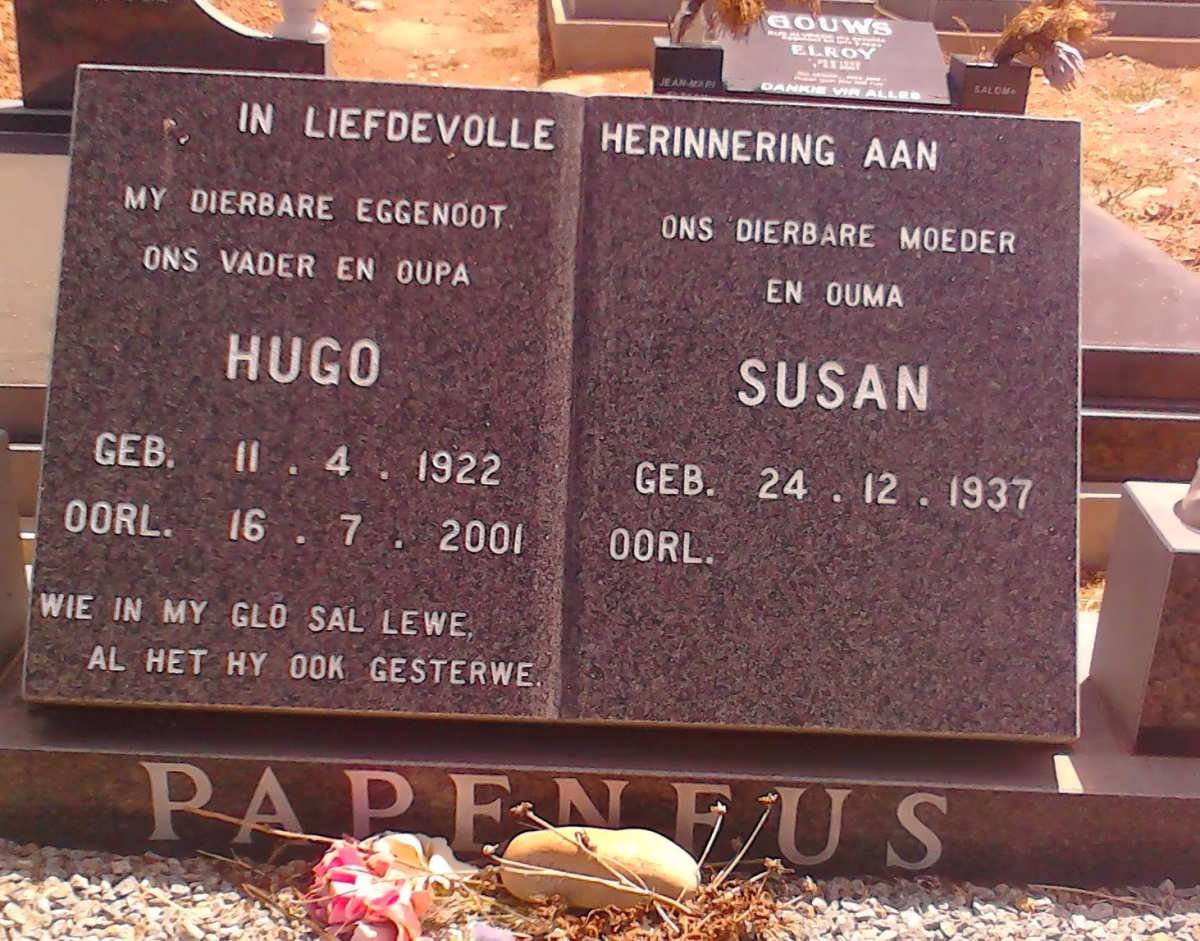 PAPENFUS Hugo 1922-2001 &amp; Susan 1937-