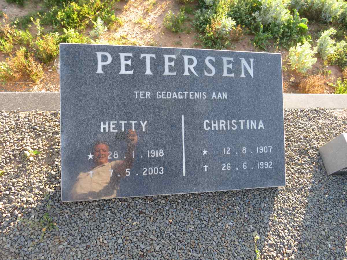 PETERSEN Christina 1907-1992 :: PETERSEN Hetty 1918-2003