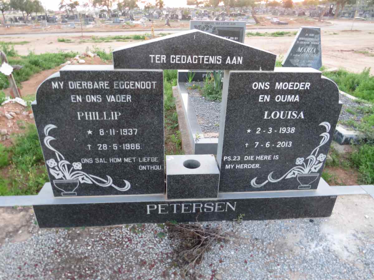PETERSEN Phillip 1937-1986 & Louisa 1938-2013