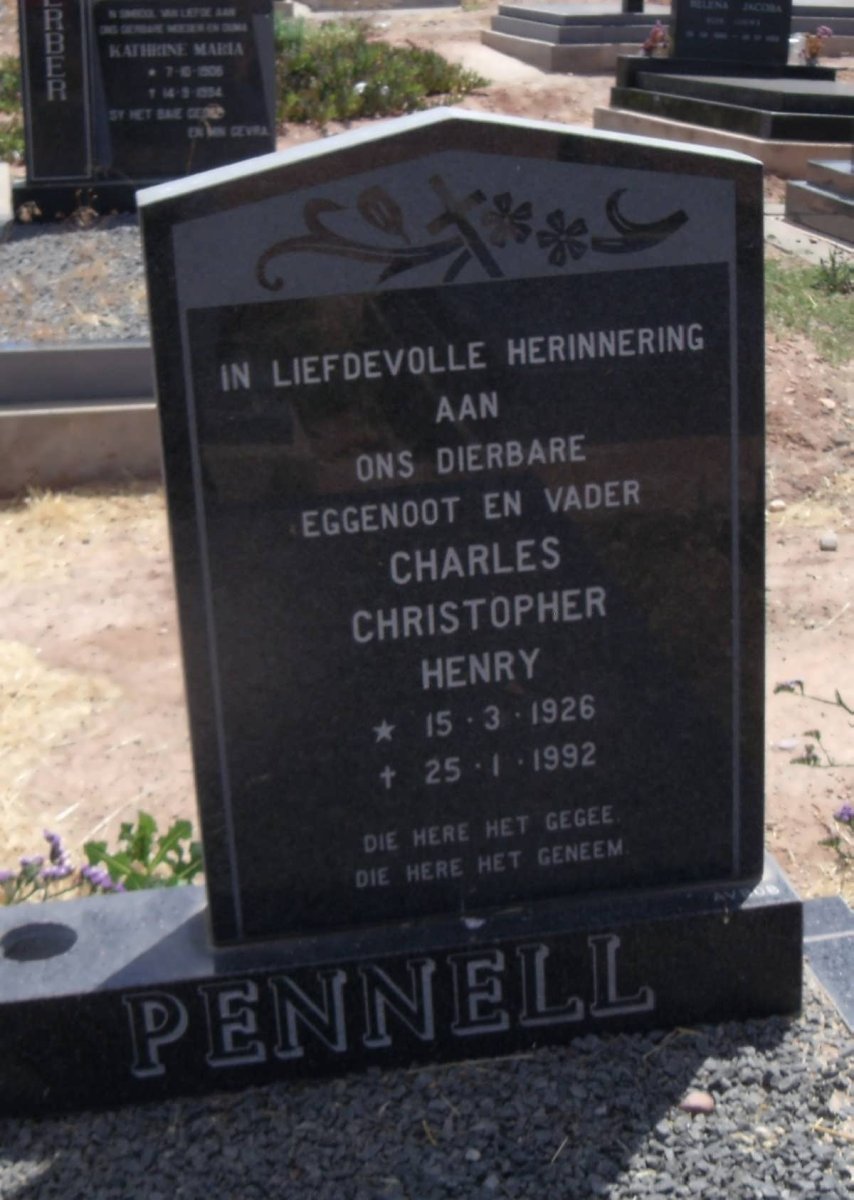 PENNELL Charles Christopher Henry 1926-1992