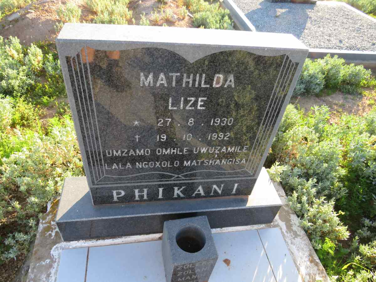 PHIKANI Mathilda Lize 1930-1992