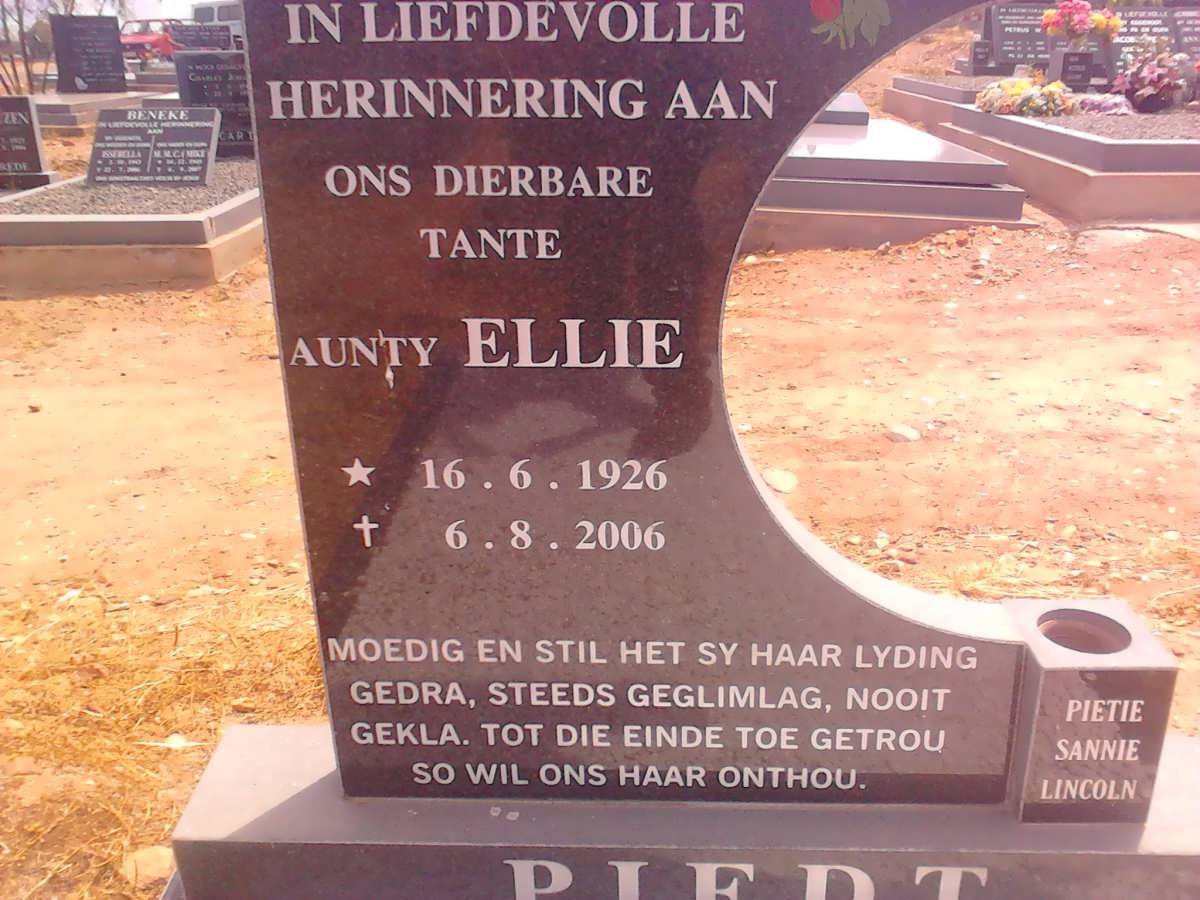 PIEDT Ellie 1926-2006