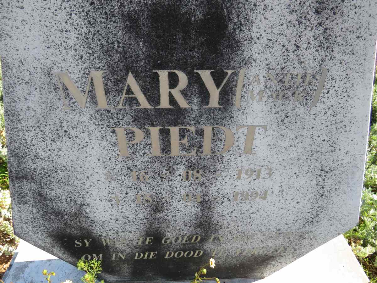 PIEDT Mary 1913-1994