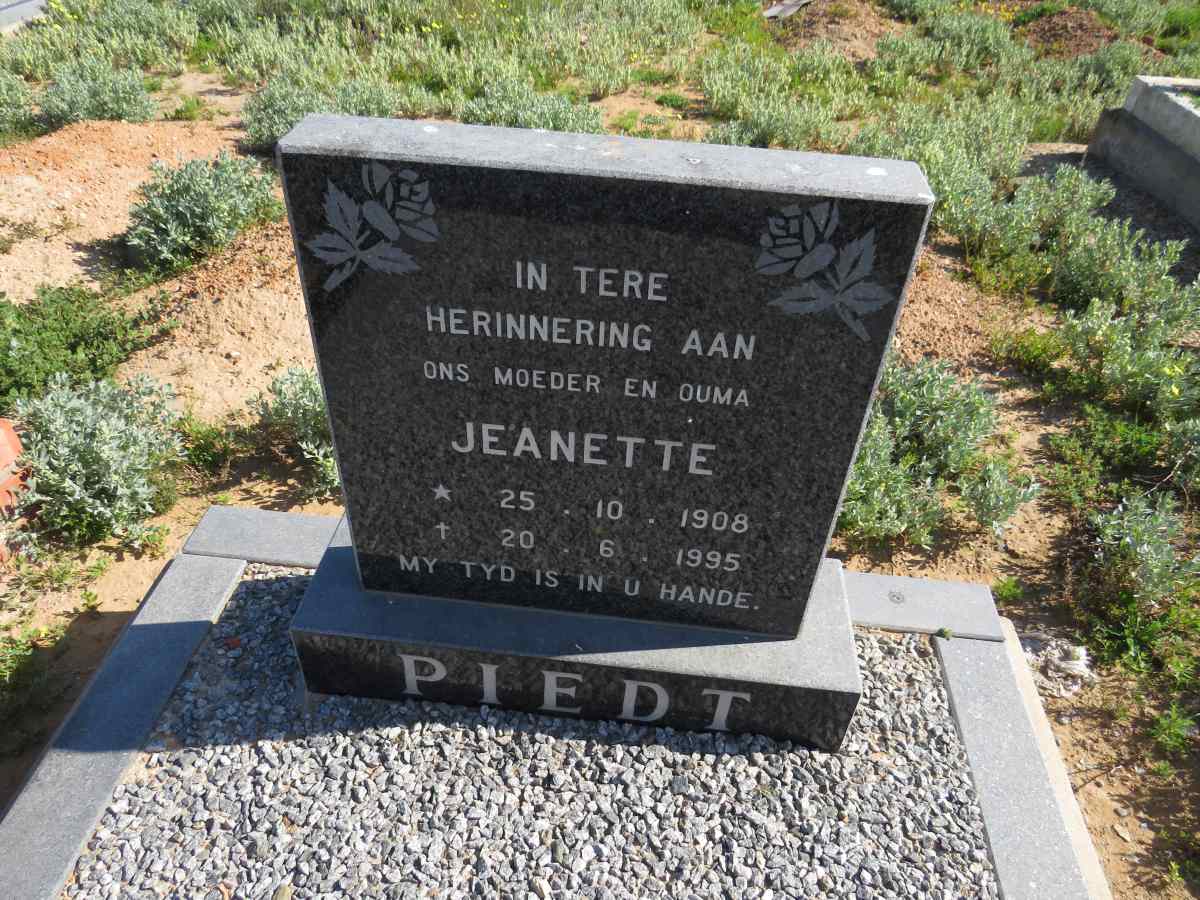 PIEDT Jeanette 1908-1995