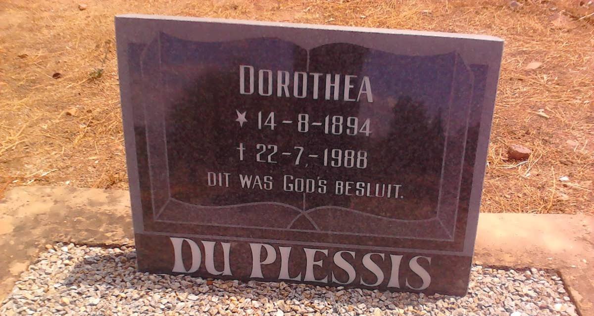 PLESSIS Dorothea, du 1894-1988