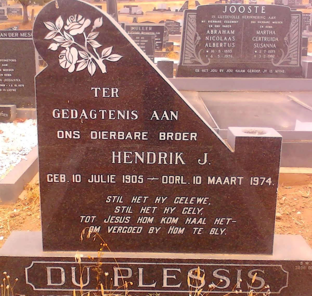 PLESSIS Hendrik J., du 1905-1974