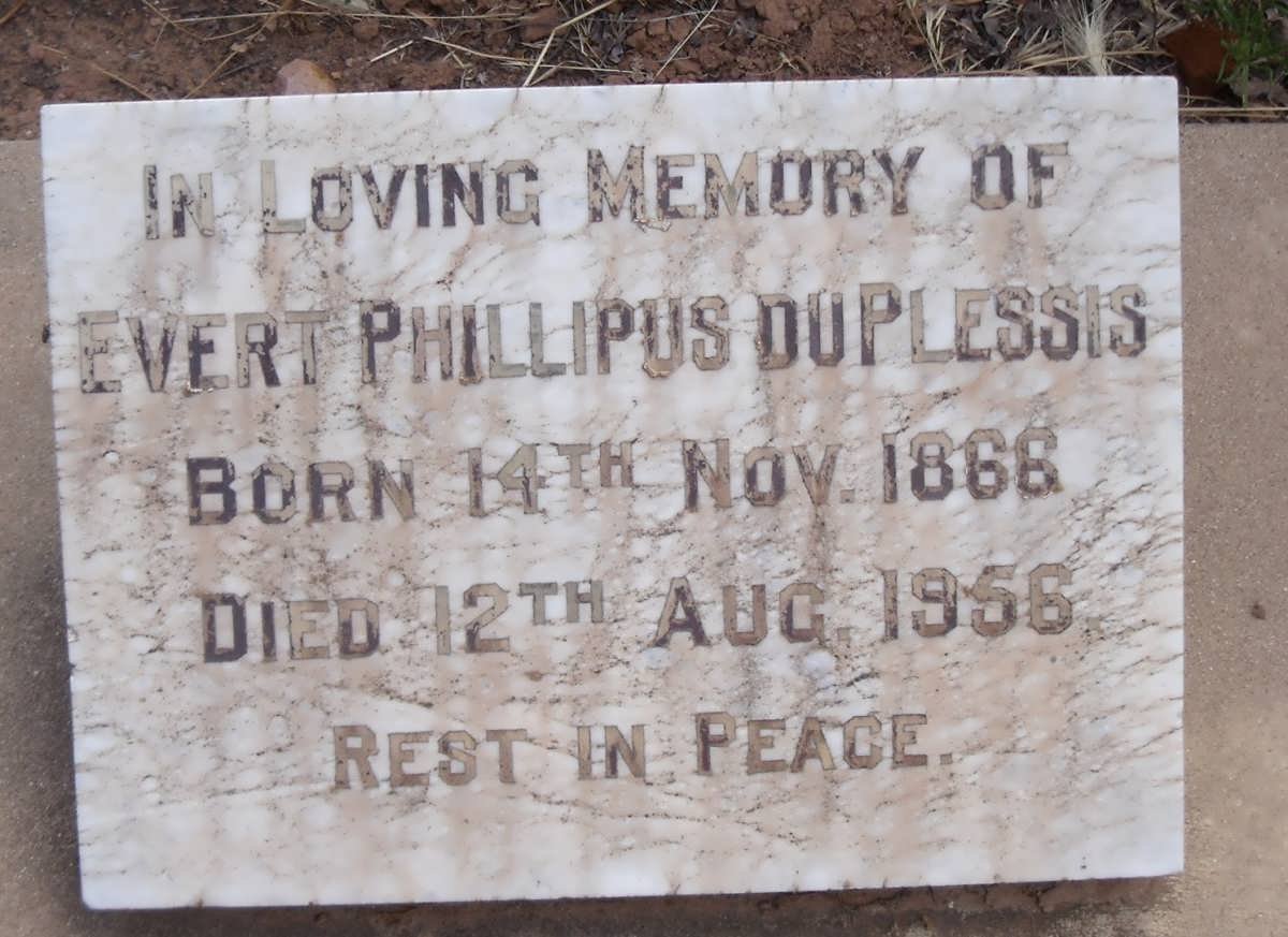 PLESSIS Evert Phillipus, du 1866-1956