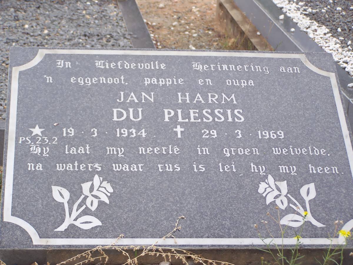 PLESSIS Jan Harm, du 1934-1969