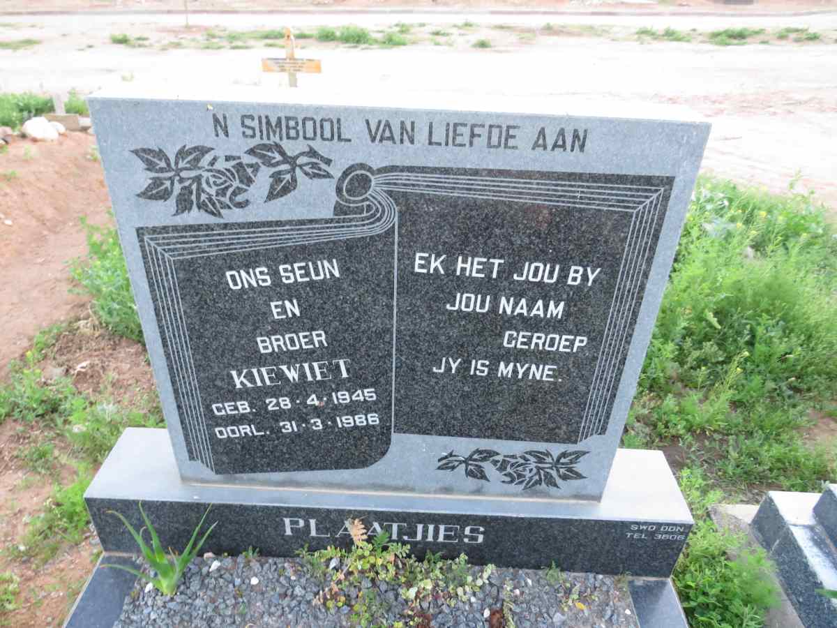 PLAATJIES Kiewiet 1945-1986