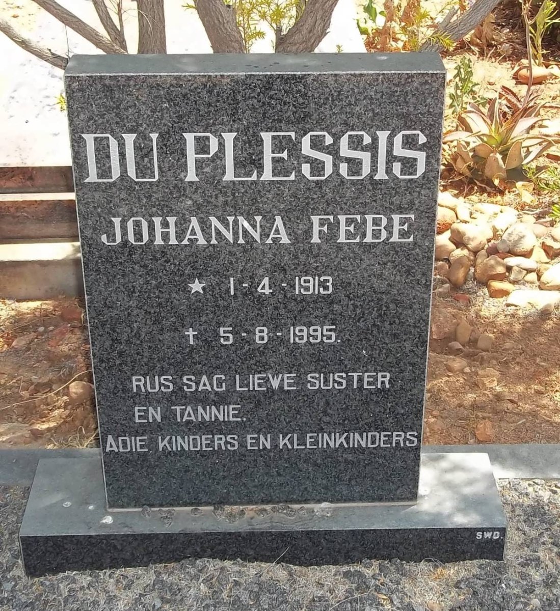 PLESSIS Johanna Febe, du 1913-1995