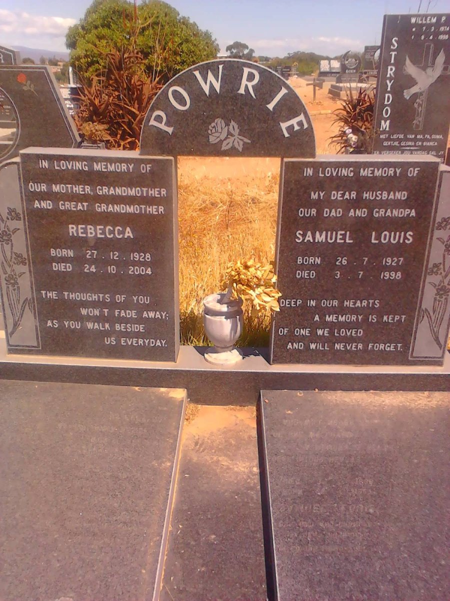 POWRIE Samuel Louis 1927-1998 &amp; Rebecca 1928-2004