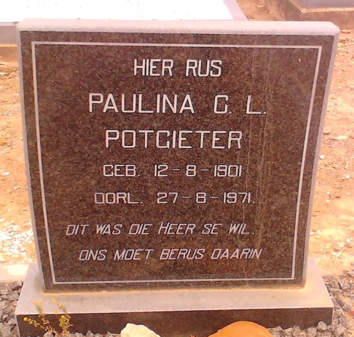 POTGIETER Paulina C.L.1901-1971
