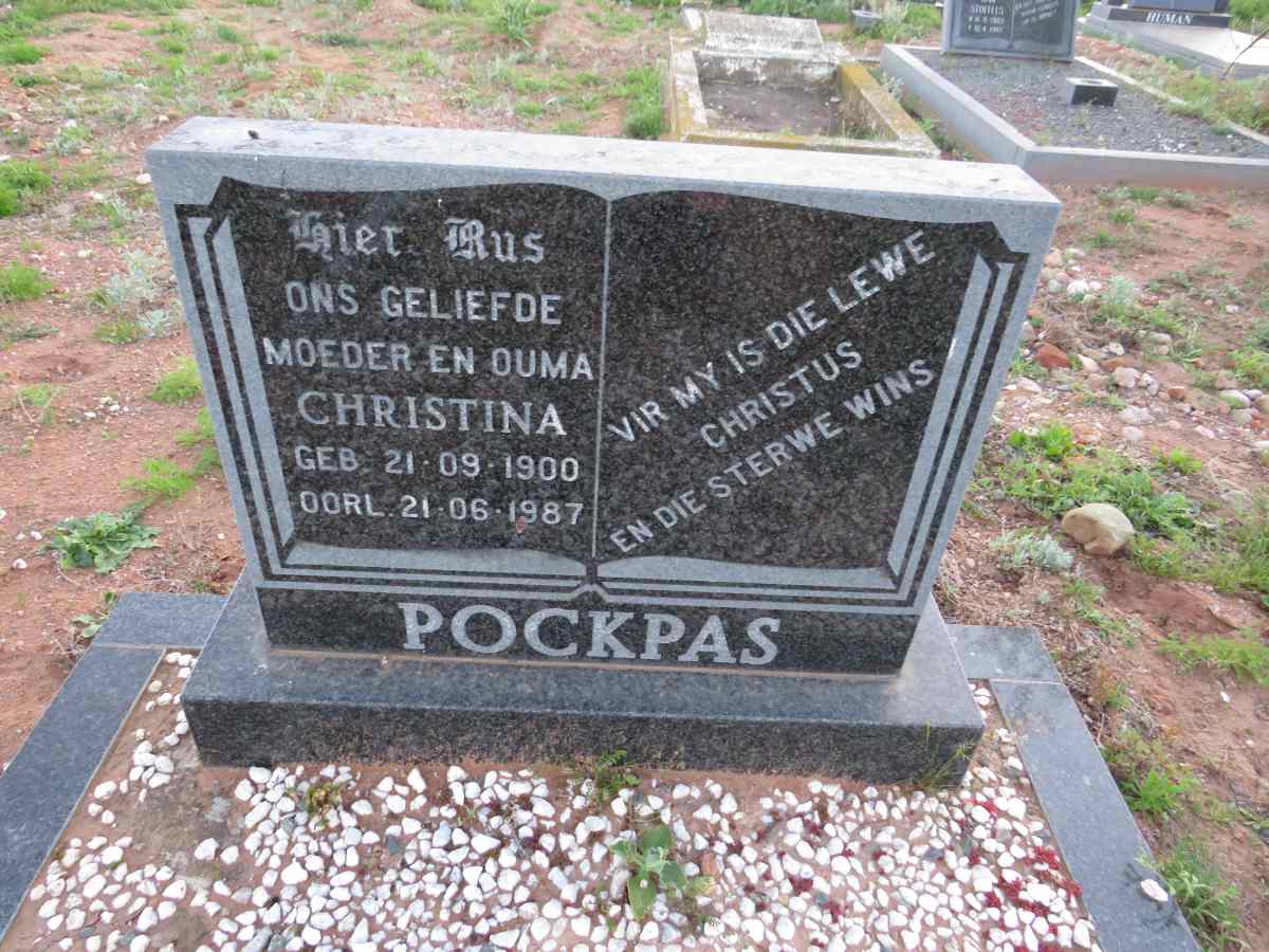 POCKPAS Christina 1900-1987
