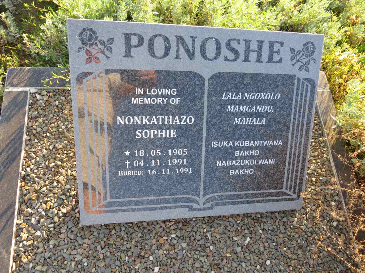 PONOSHE Nonkathazo Sophie 1905-1991