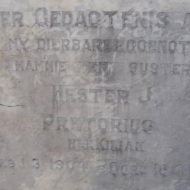 PRETORIUS Hester J. nee KILIAN 1904-1944