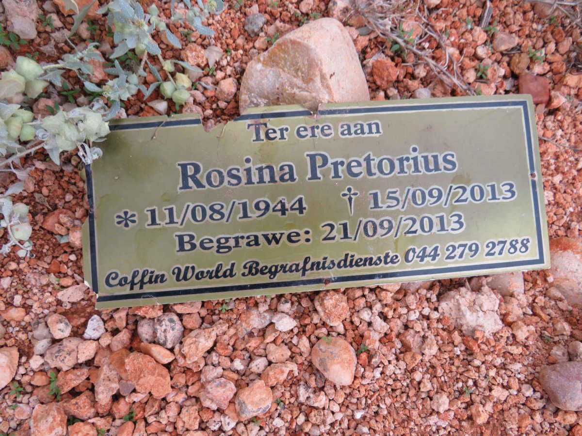 PRETORIUS Rosina 1944-2013