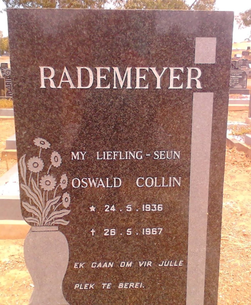 RADEMEYER Oswald Collin 1936-1967