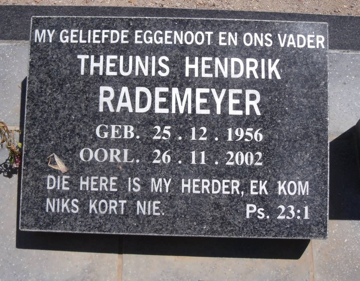 RADEMEYER Theunis Hendrik 1956-2002