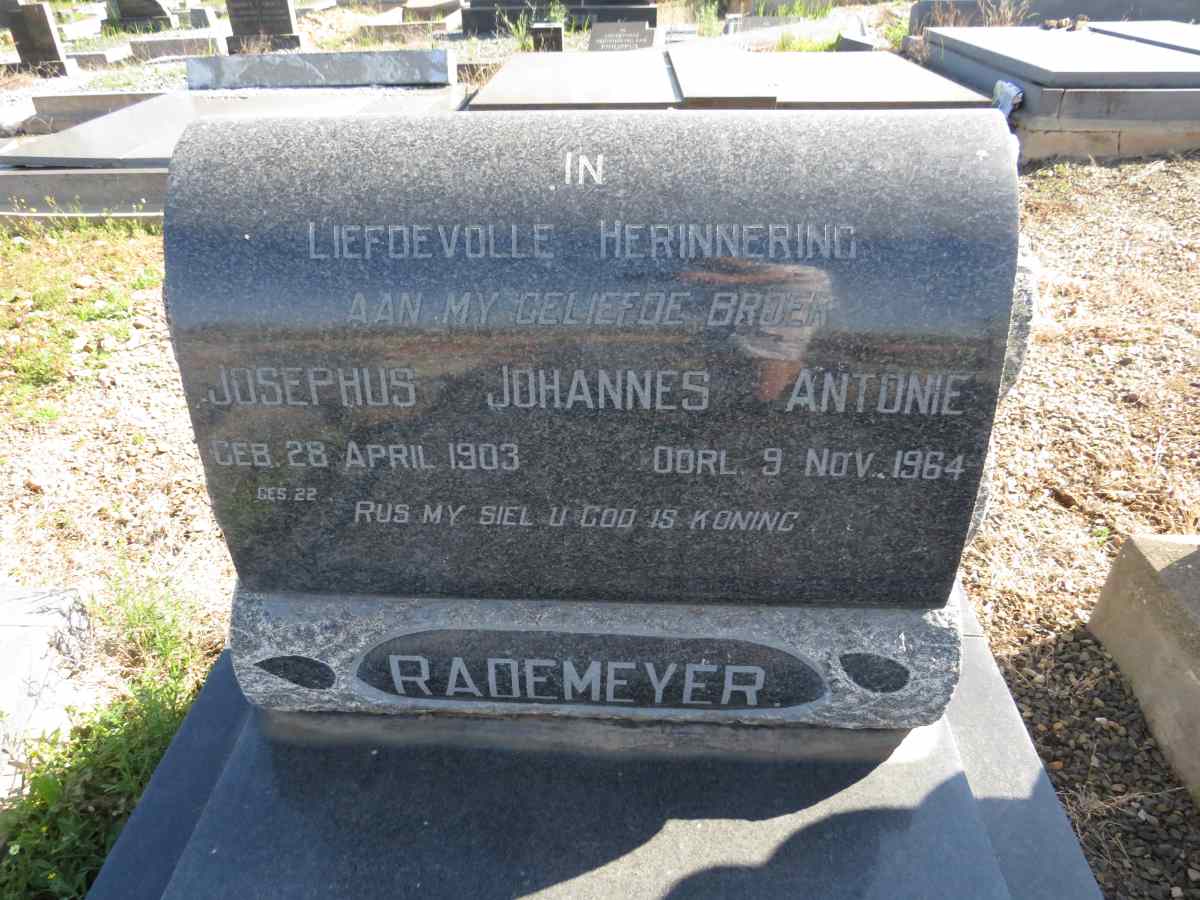 RADEMEYER Josephus Johannes Antonie 1903-1964