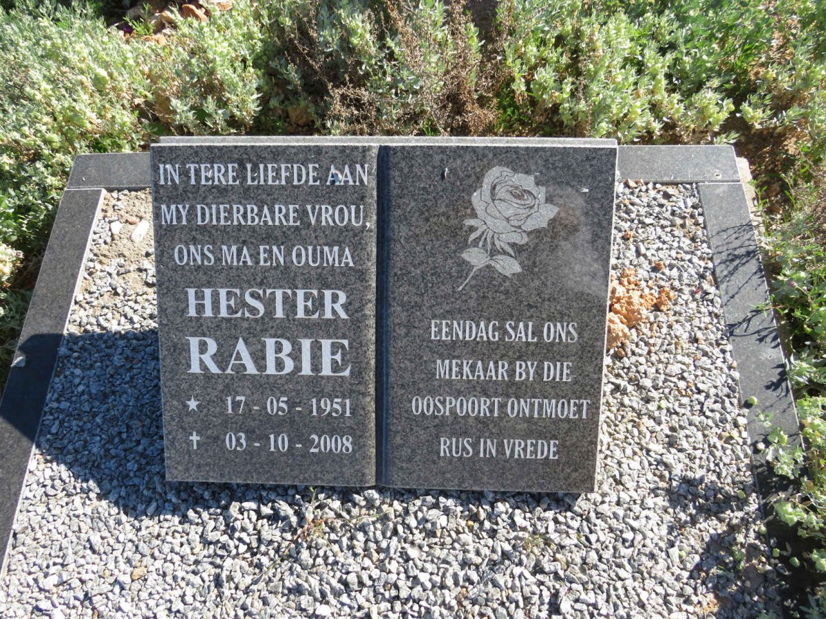 RABIE Hester 1951-2008